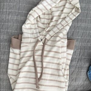 Staccato Cream and Tan Striped Hoodie